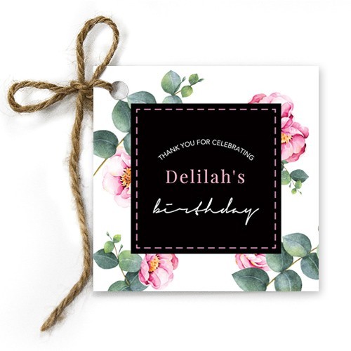 Floral Beauty Birthday Gift Tags