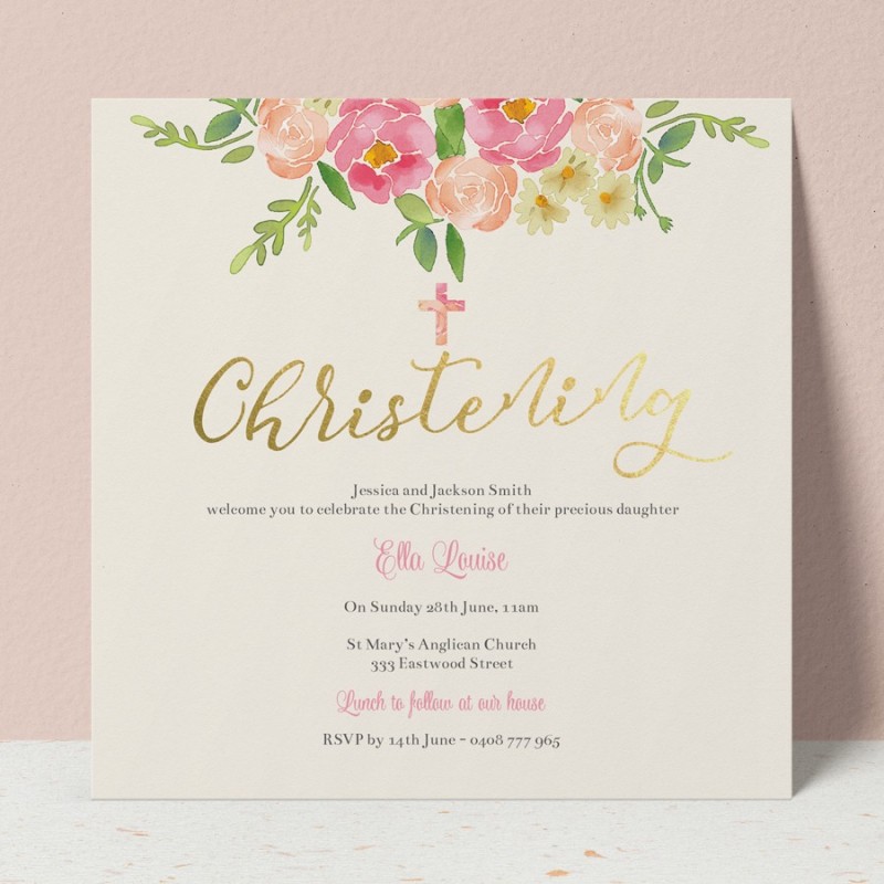 Wrapped Up Christening Invitations