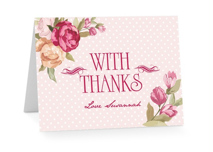 Floral Kitchen Tea Thank You Cards