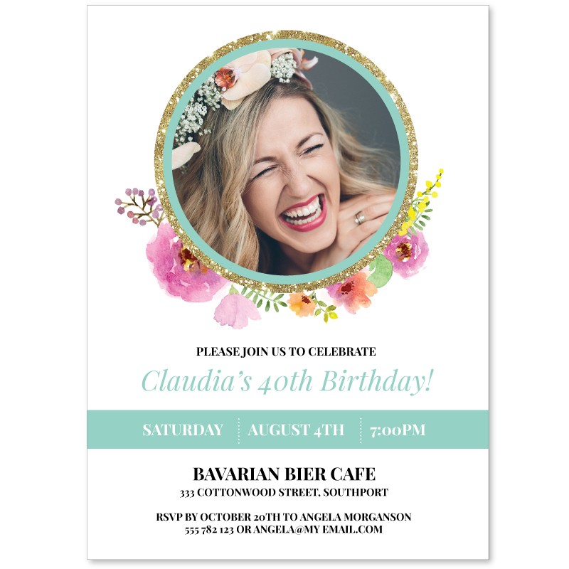 Flowercrown Birthday Invitations