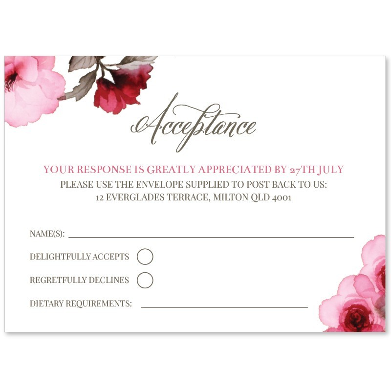 Modern Botanica Wedding Response Card