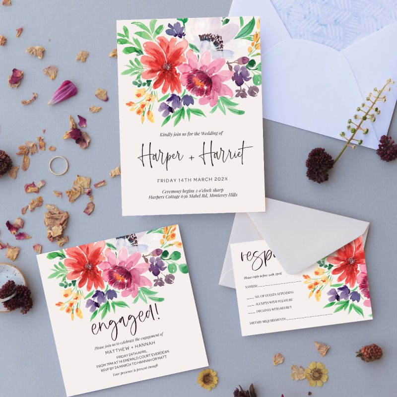 Stylish Type Wedding Invitations
