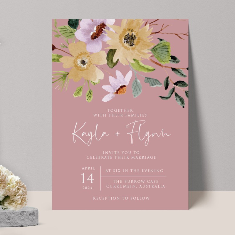 Flower Bed Wedding Invitations