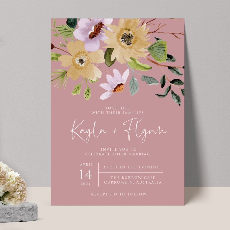 Flower Bed Wedding Invitations