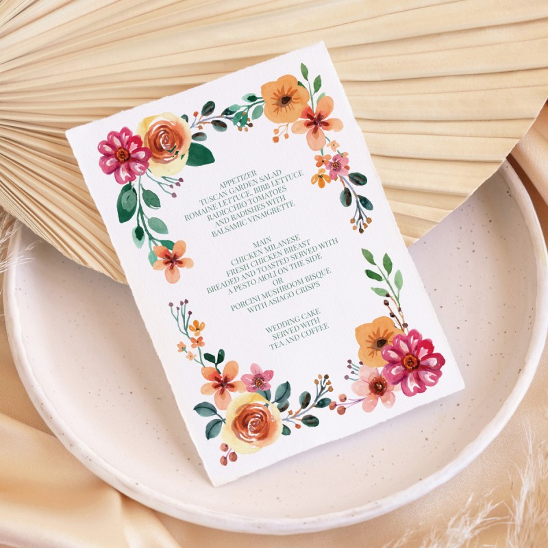 Wrapped in Flowers Menu