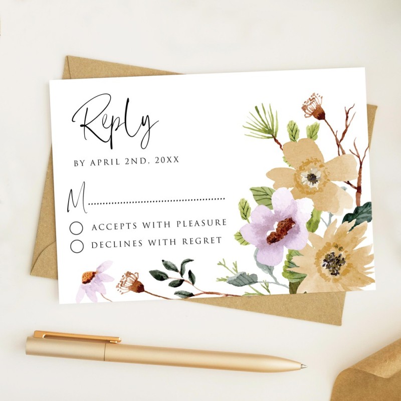 Flower Bed Wedding Response Card