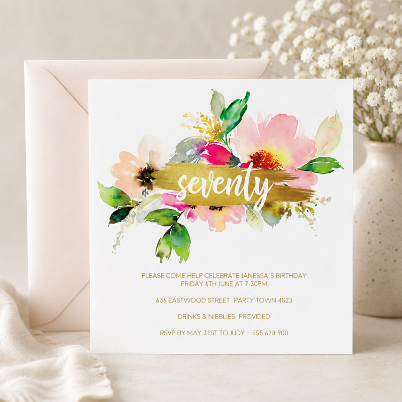 Seventy Birthday Invitations