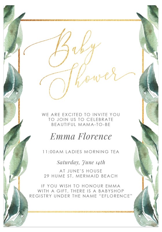 Florence Baby Shower Invitations