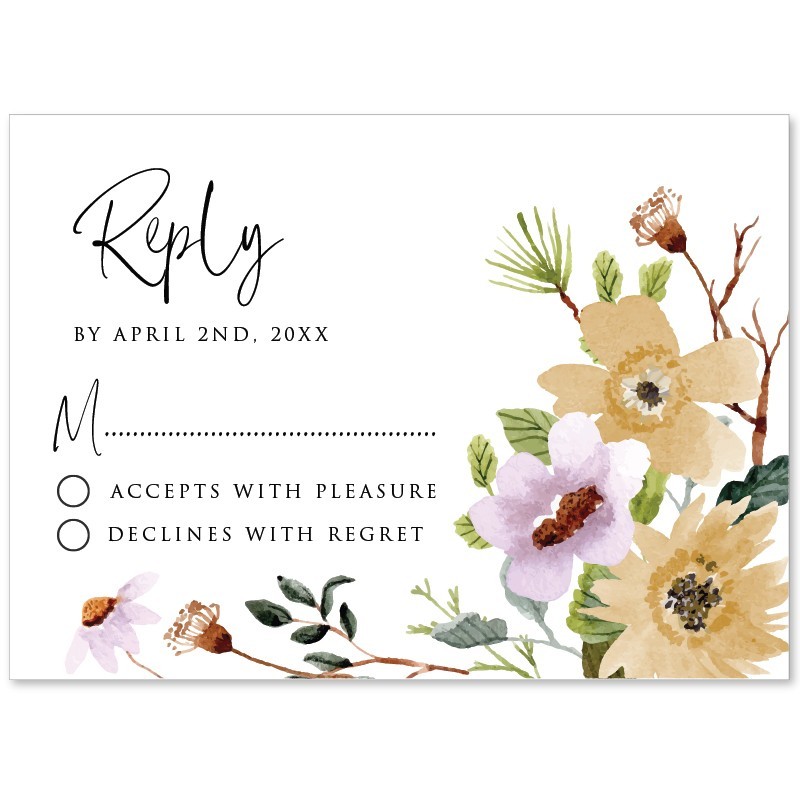 Flower Bed Wedding Response Card