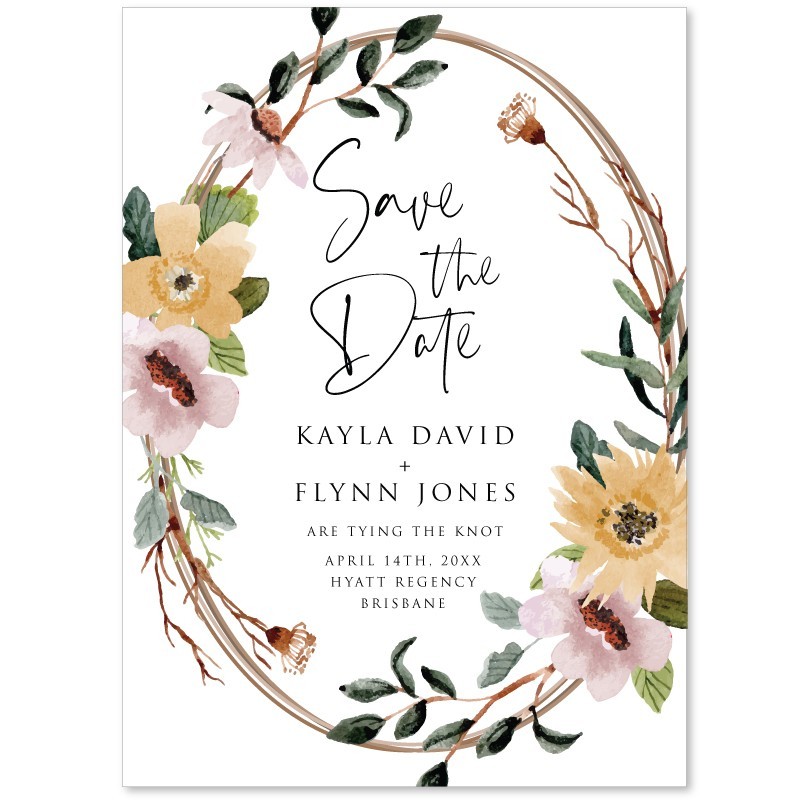 Flower Bed Save The Date Cards