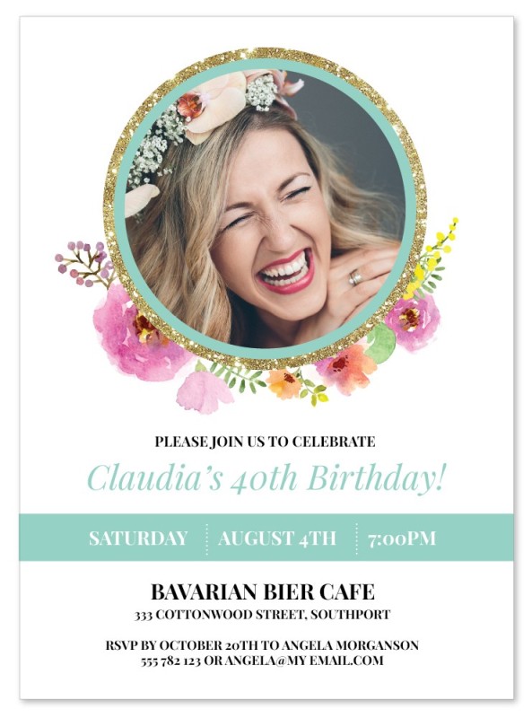 Flowercrown Birthday Invitations