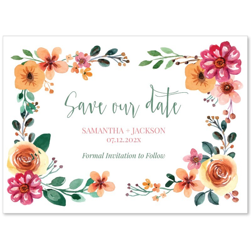 Wrapped In Flowers Save The Date Cards