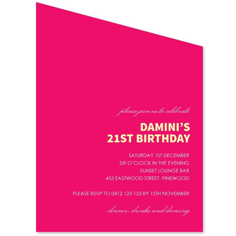 Fluro Pop Birthday Invitations - Angle Cut