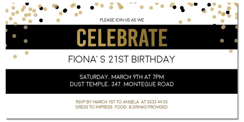 Foiled Fun Celebration Birthday Invitations