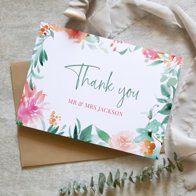 Botanical Watercolours Thank You Cards