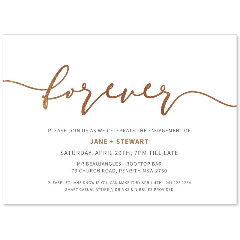 Forever Calligraphy Engagement Invitations