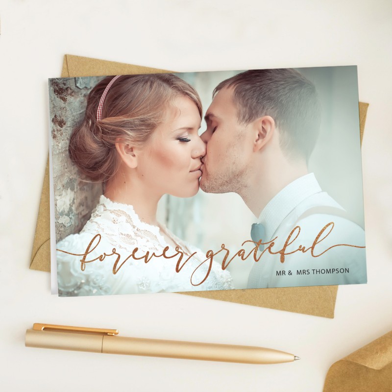 Forever Grateful Wedding Thank You Card