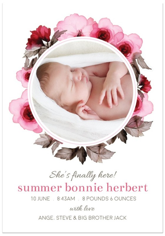 Formal Birth Announcement Cards