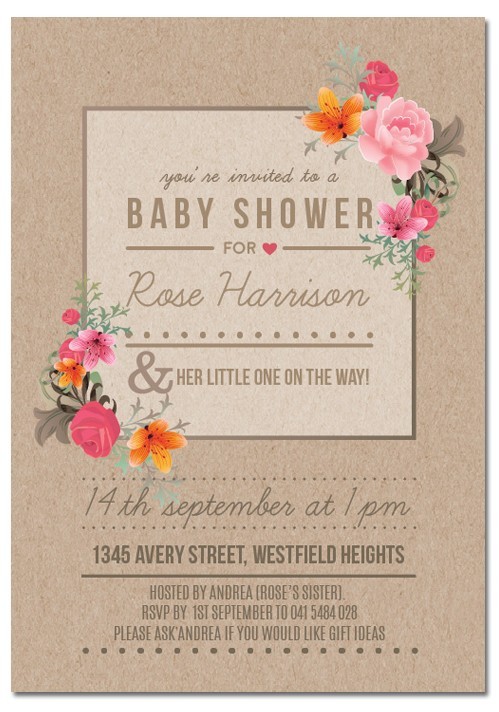 Fragrant Baby Shower Invitations 