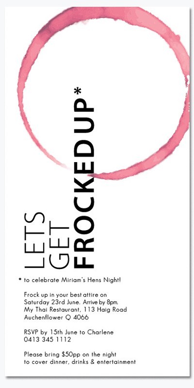 Frocked Up Hens Invitations