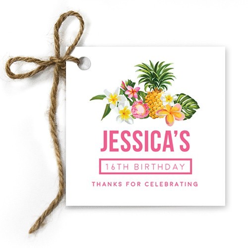 Fruity Flamingo Birthday Gift Tags