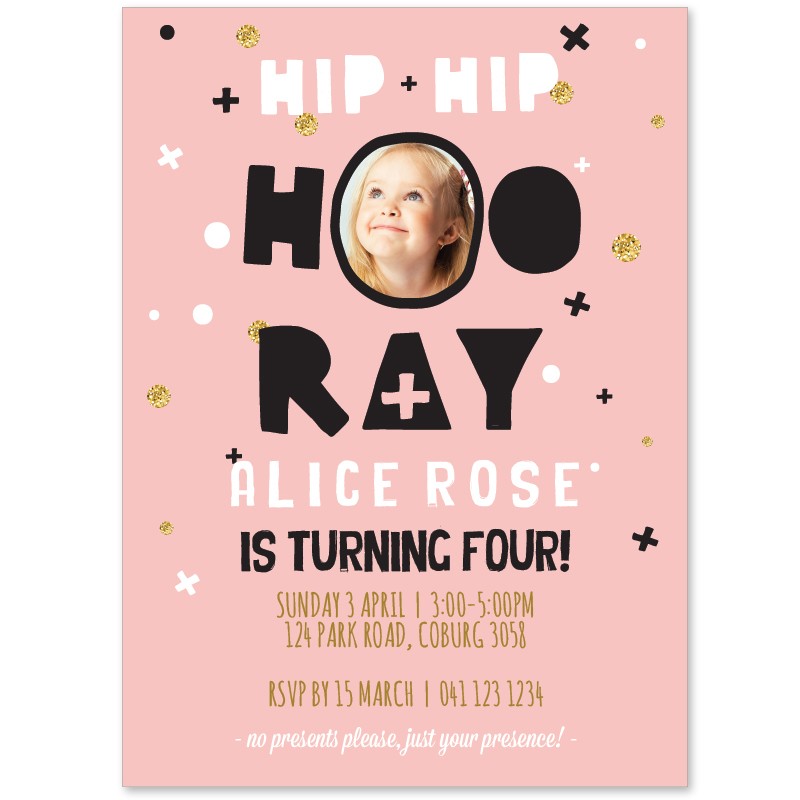 Hip Hip Hooray Birthday Invitations
