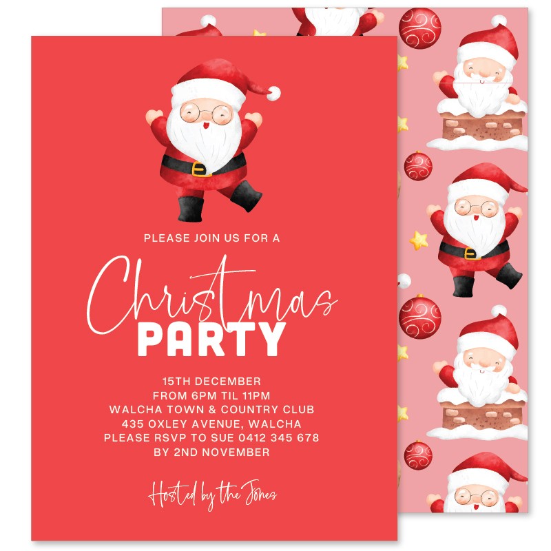 Jolly Santa Christmas Invitations
