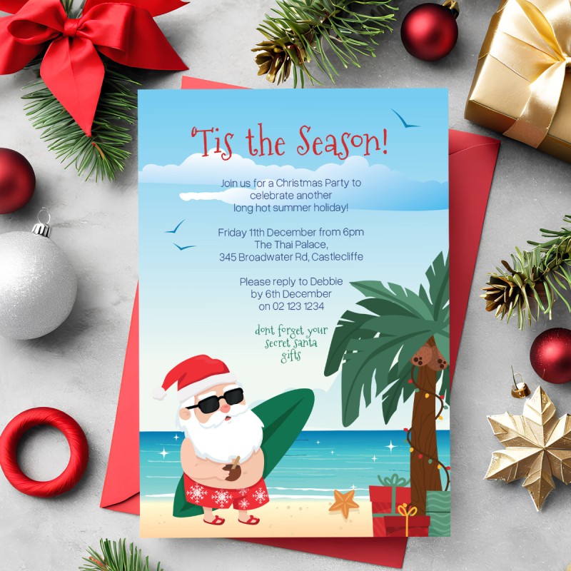 Sweaty Santa Party Invitations