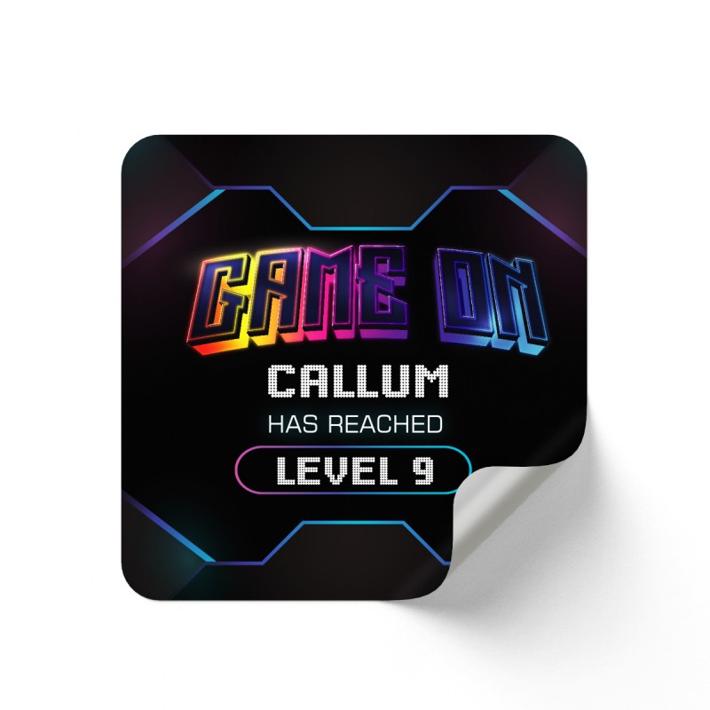 Gamer Party Custom Stickers