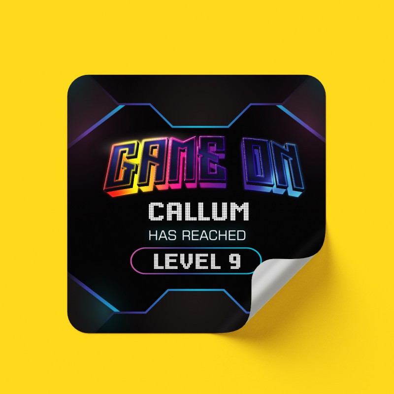 Gamer Party Custom Stickers