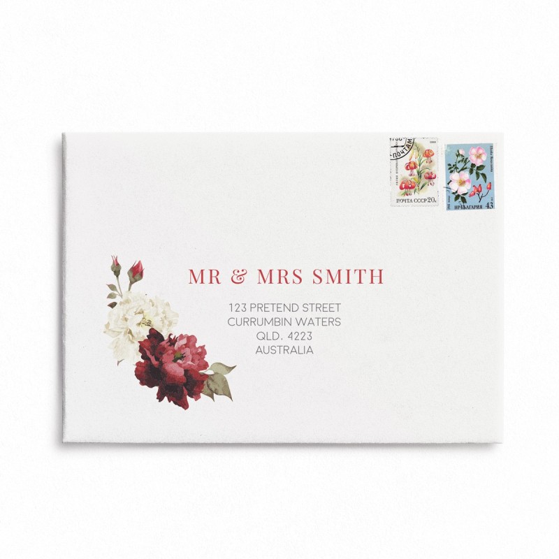 Garden Love Wedding Envelope Addressing