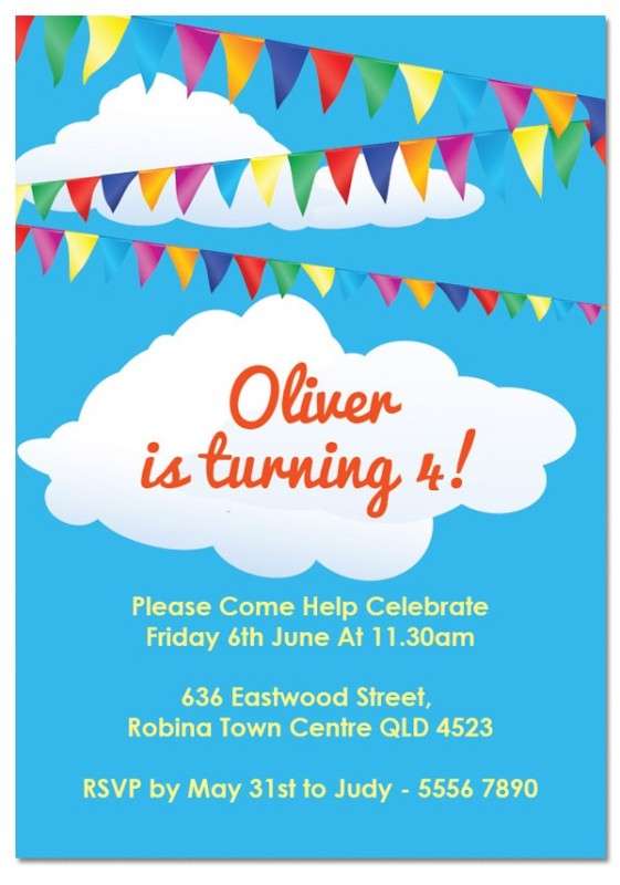 Garlands Birthday Invitations