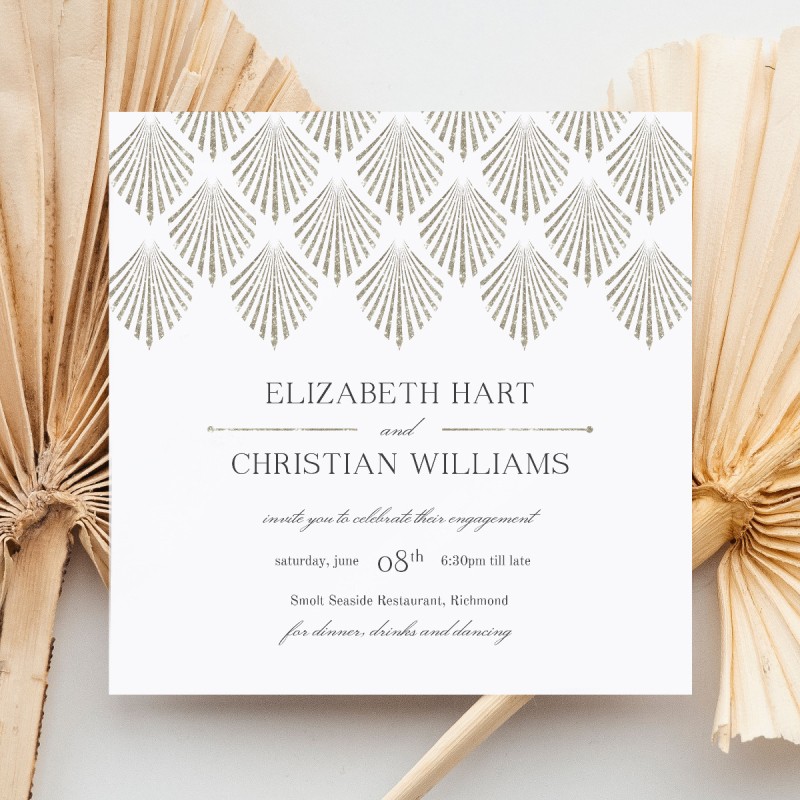 Deco Fans Engagement Invitations