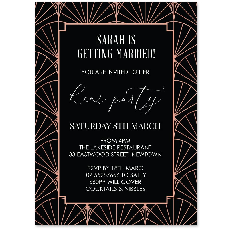 Putting on the Ritz Hens Invitations
