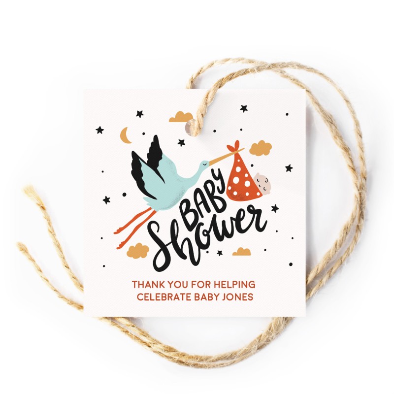 Stork Baby Shower Gift Tags
