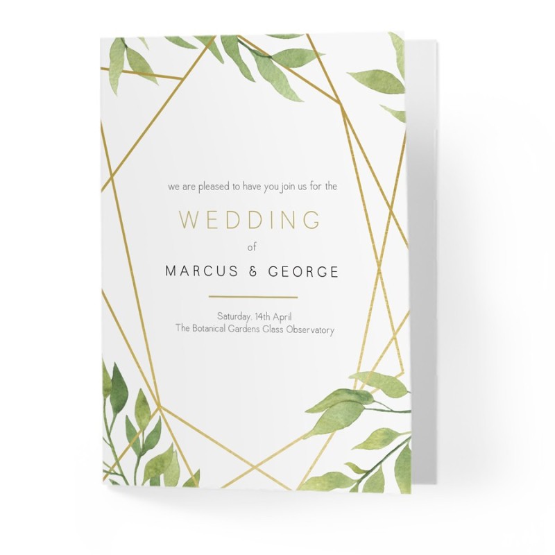 Geo Garden Order Of Service Booklet Covers
