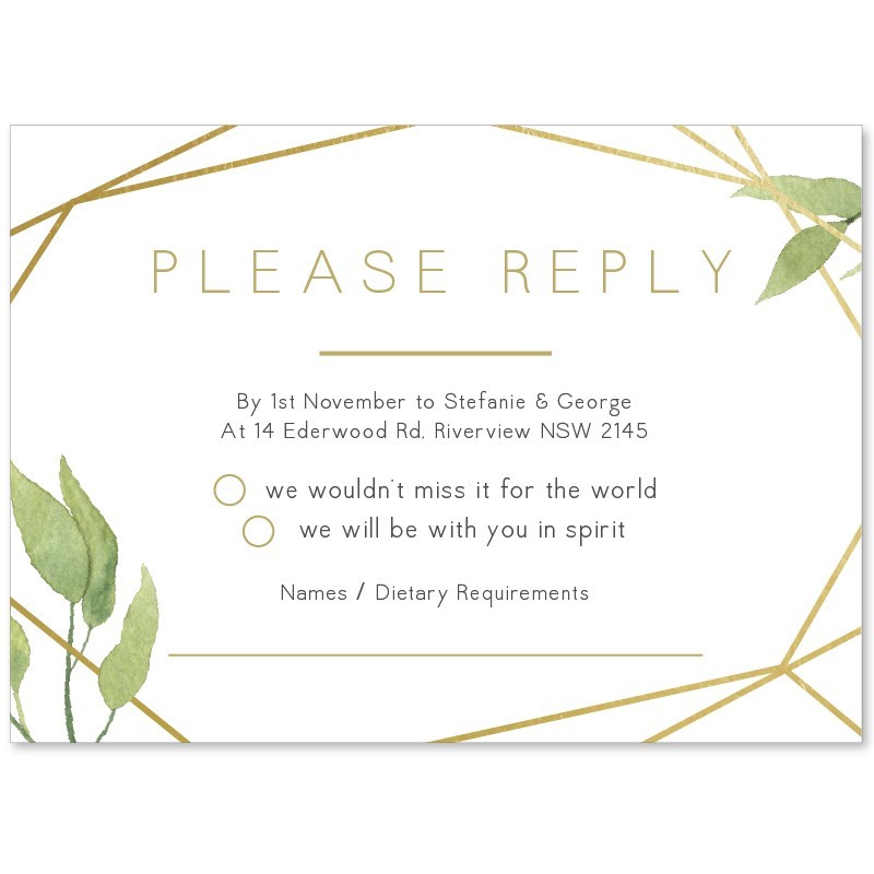 Geo Garden Wedding Response Card