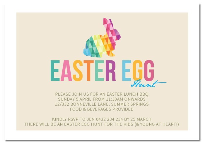 Geometric Rabbit Easter Invitations