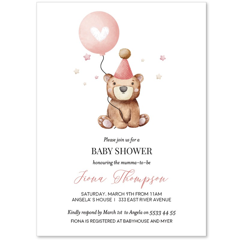 Cute Girl Baby Shower Invitations