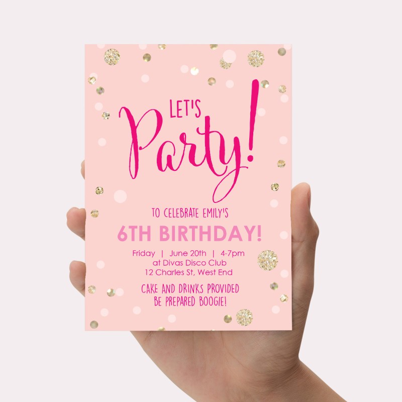 Boogie Time Birthday Invitations