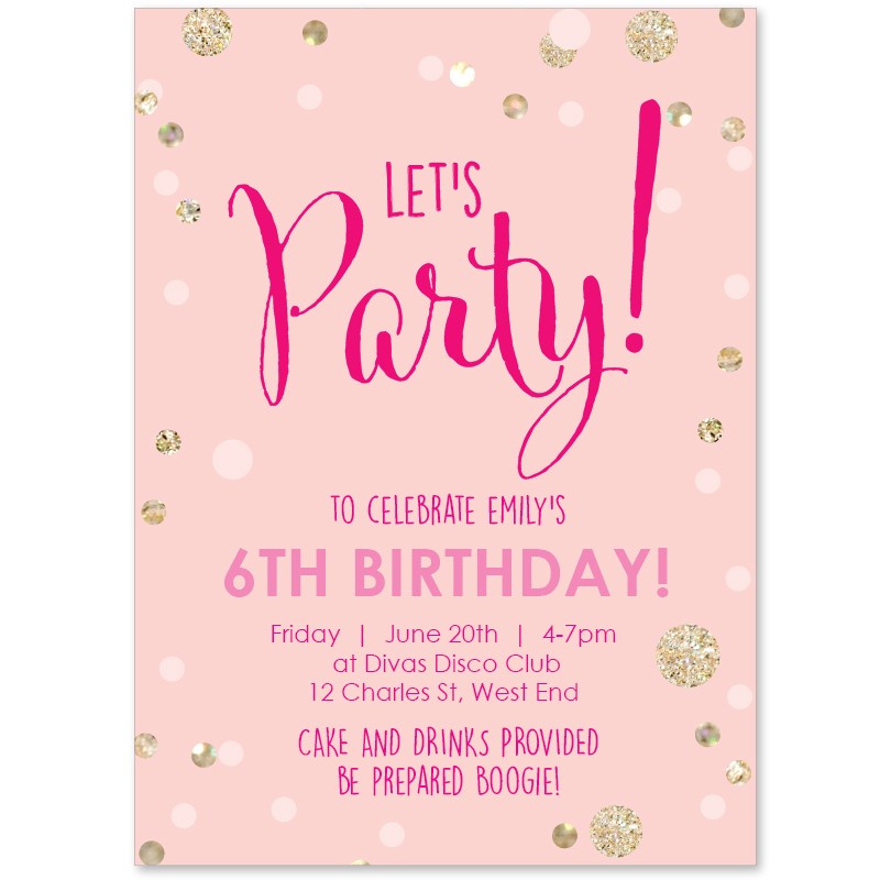 Boogie Time Birthday Invitations