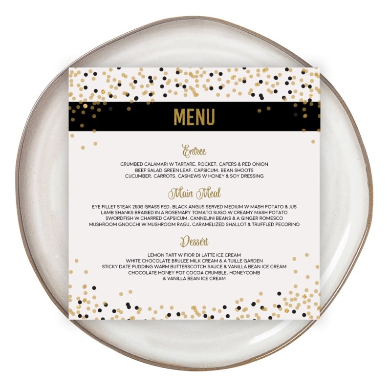 Foiled Fun Menu