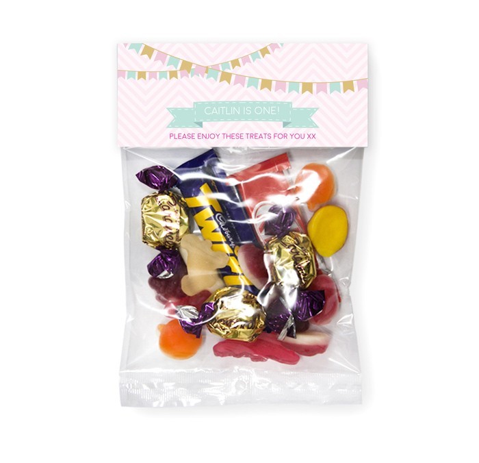 Glitter Flags Birthday Lolly Bag