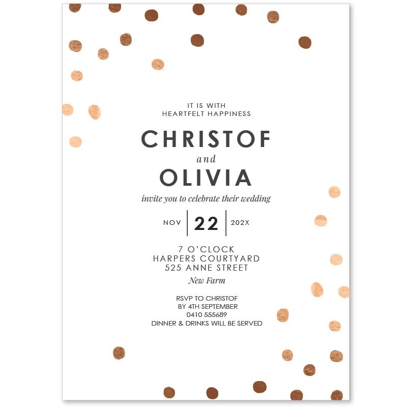 Golden Confetti Wedding Invitations