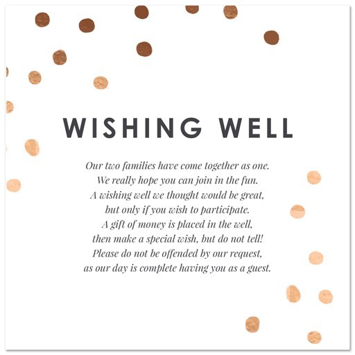 Golden Confetti Wishing Well Card