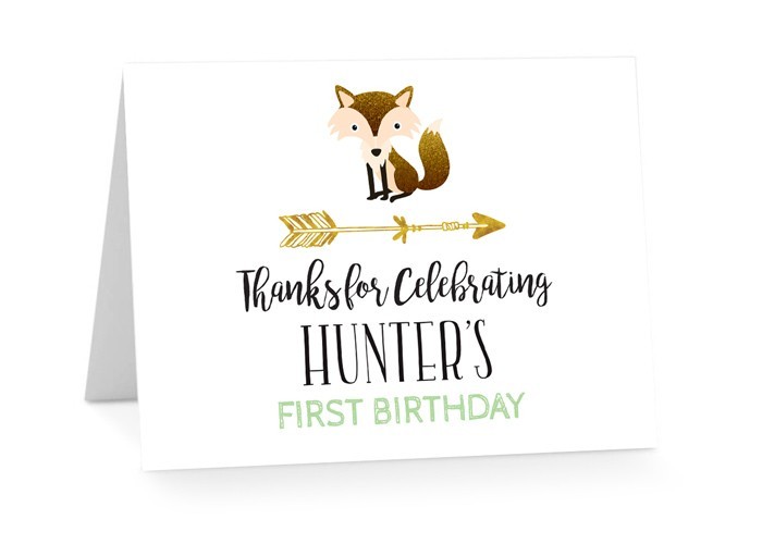 Golden One Birthday Thank You Card