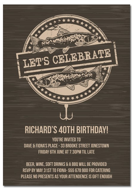 Gone Fishing Birthday Invitations