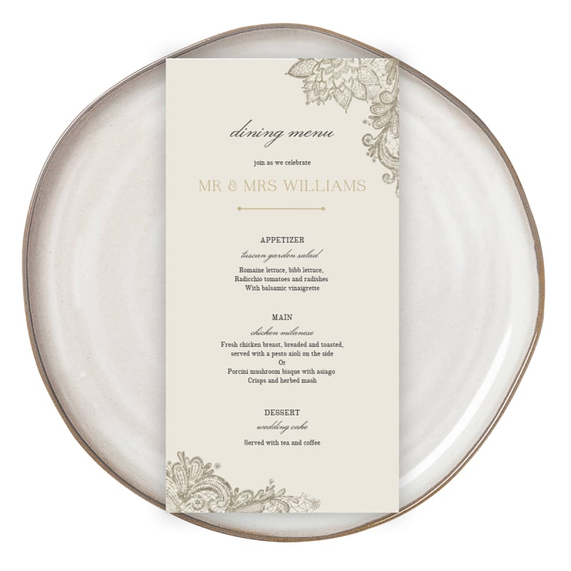 Graceful Wedding Menu