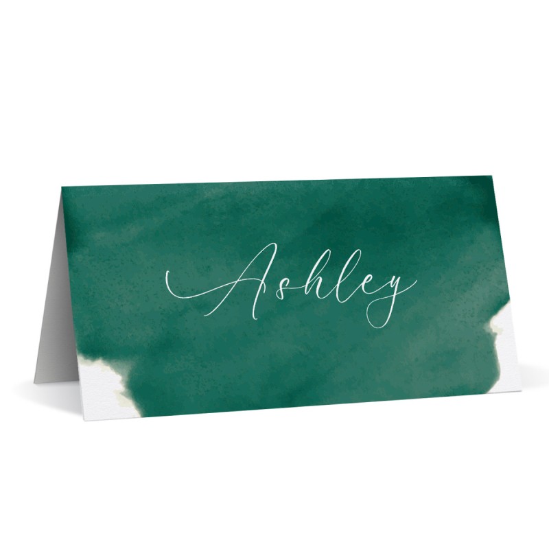 Emerald Watercolour Placecards