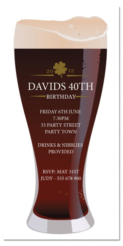 Guinness Birthday Invitations